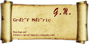 Gróf Móric névjegykártya